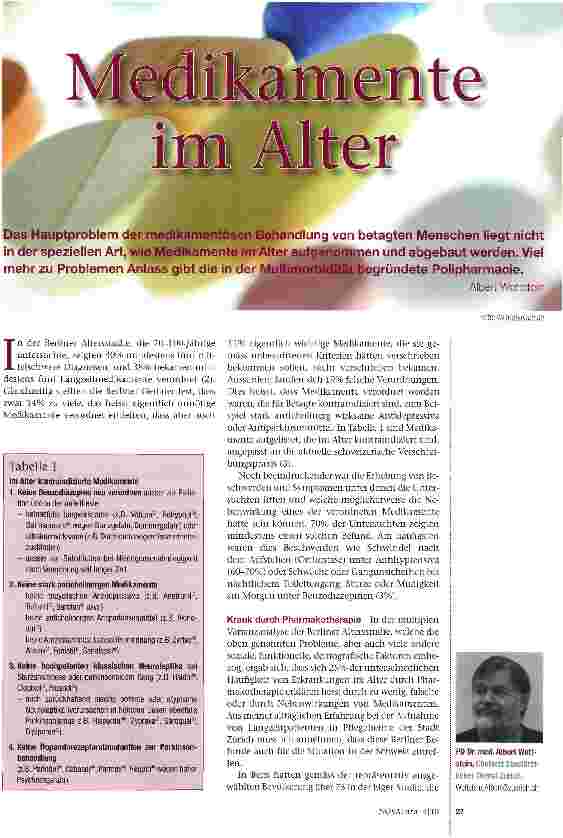 Vorschauseite 1: Medikamente im Alter