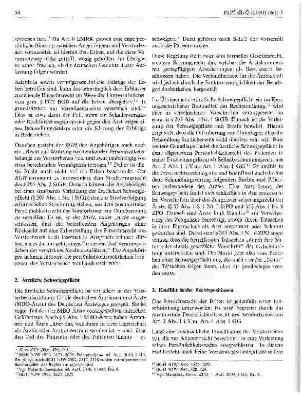 Vorschauseite 3: Die Einsichtnahme in Patientenakten nach dem Tod des Patienten