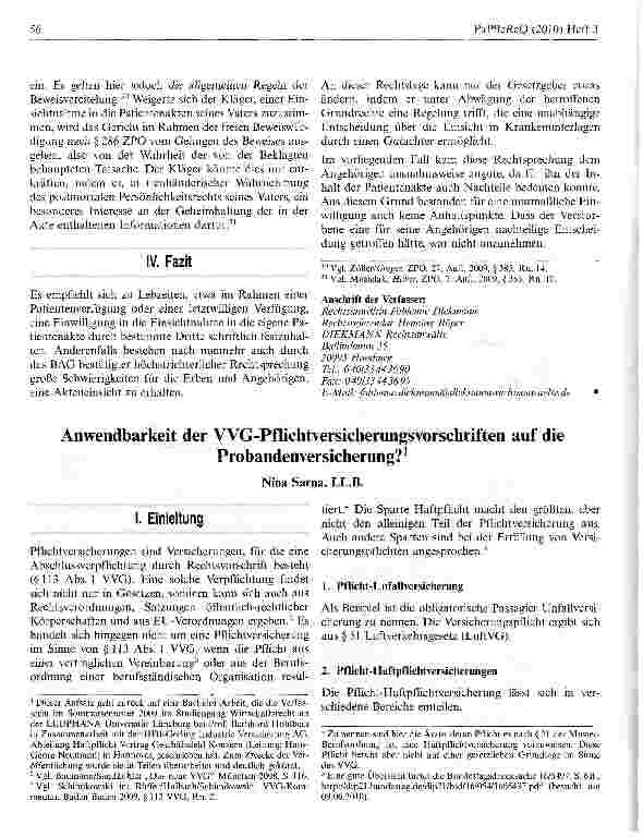 Vorschauseite 5: Die Einsichtnahme in Patientenakten nach dem Tod des Patienten