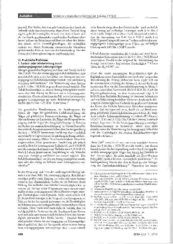 Vorschauseite 4: Rechtliche und praktische Probleme mit §14 Abs.1 SGB IX