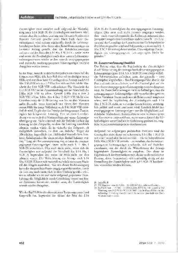 Vorschauseite 6: Rechtliche und praktische Probleme mit §14 Abs.1 SGB IX