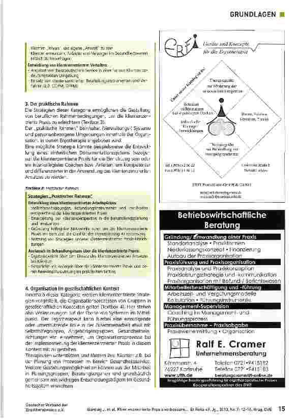 Vorschauseite 4: Klientenzentrierte Praxis verbessern -mit Hilfe des „Client-centered StrategiesFramework (CSF) - Teil 1
