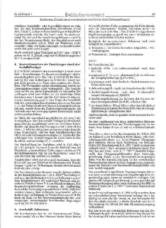 Vorschauseite 4: Zuzahlungen von krankenversicherten Sozialhilfeempfängern und Beziehern von Arbeitslosengeld II