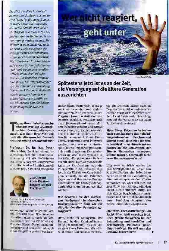 Vorschauseite 1: Wer nicht reagiert, geht unter