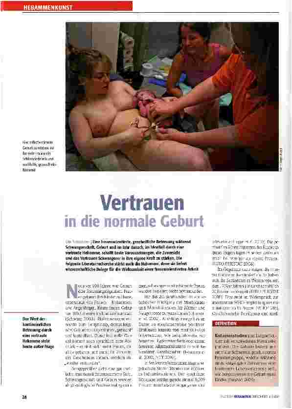 Vorschauseite 1: Vertrauen in die normale Geburt