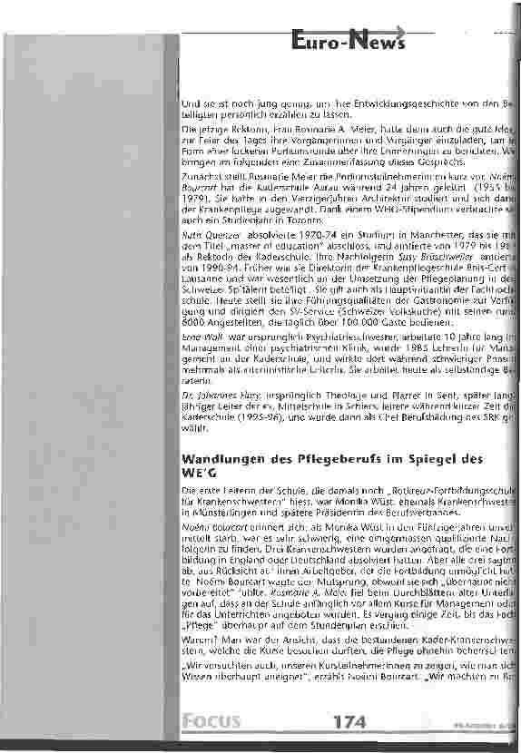 Vorschauseite 2: 50 Jahre WEG Weiterbildungszentrum Aarau ehem. Kaderschule für die Krankenpflege