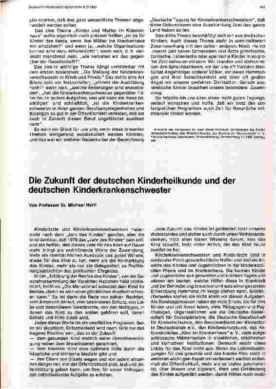 Vorschauseite 3: Zum Selbstverständnis der Kinderkrankenschwester