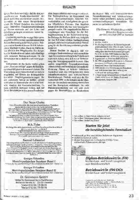 Vorschauseite 2: Gesundheitrefrom 2000: So billig wie möglich Chancen und Probleme der Krankenhäuser