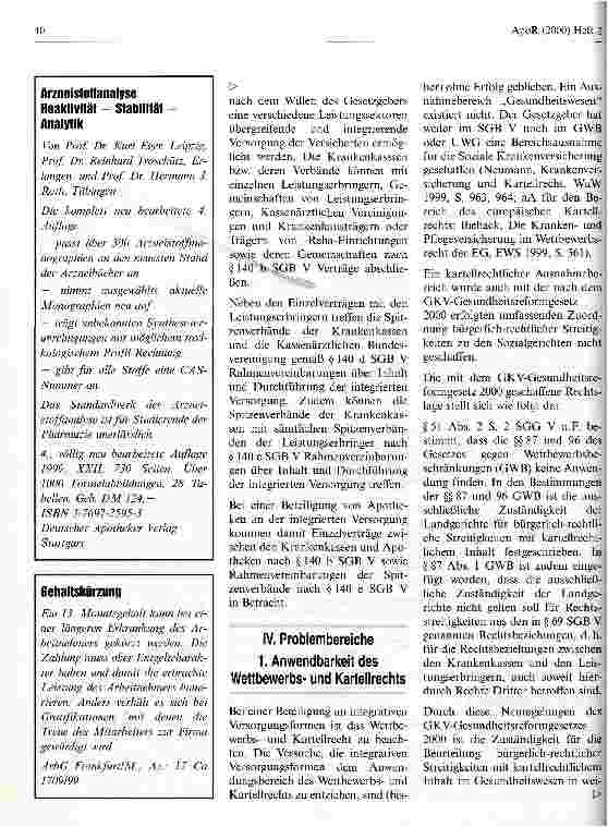 Vorschauseite 3: Einbindung von Apotheken in die integrative Versorgung unter wettbewerbsrechtlichen Gesichtspunkten