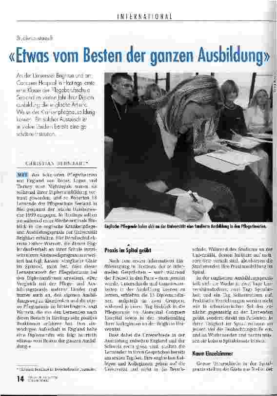 Vorschauseite 1: Etwas vom Besten der ganzen Ausbildung Studienaustausch