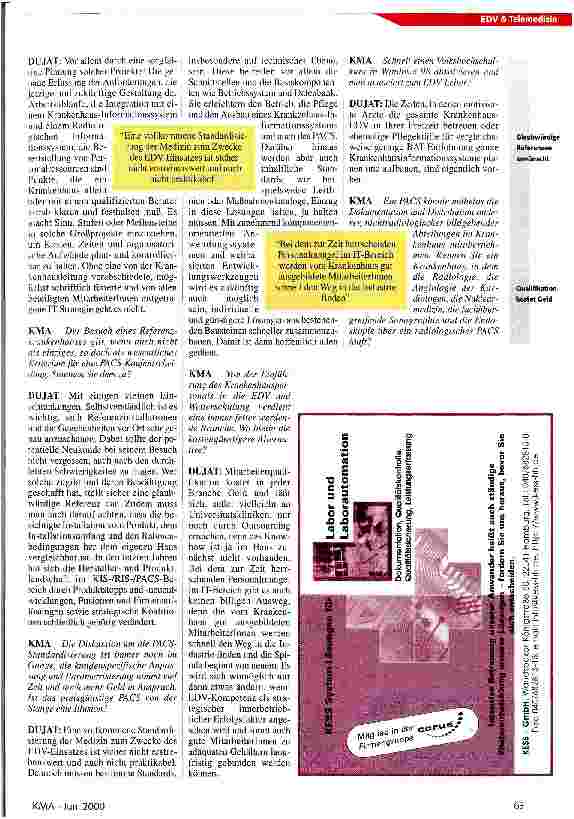 Vorschauseite 2: Man spürt eine allgemeine Kundenunzufriedenheit Bildarchivierungsund Bildkommunikationssysteme (PACS)
