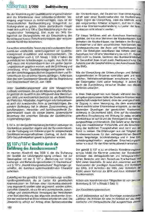 Vorschauseite 3: GKV-Gesundheitsreform 2000 - Neuregelungen zur Qualitätssicherung