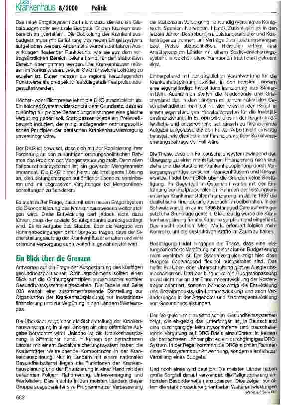 Vorschauseite 2: Im Blickpunkt: der gesundheitspolitische Ordnungsrahmen