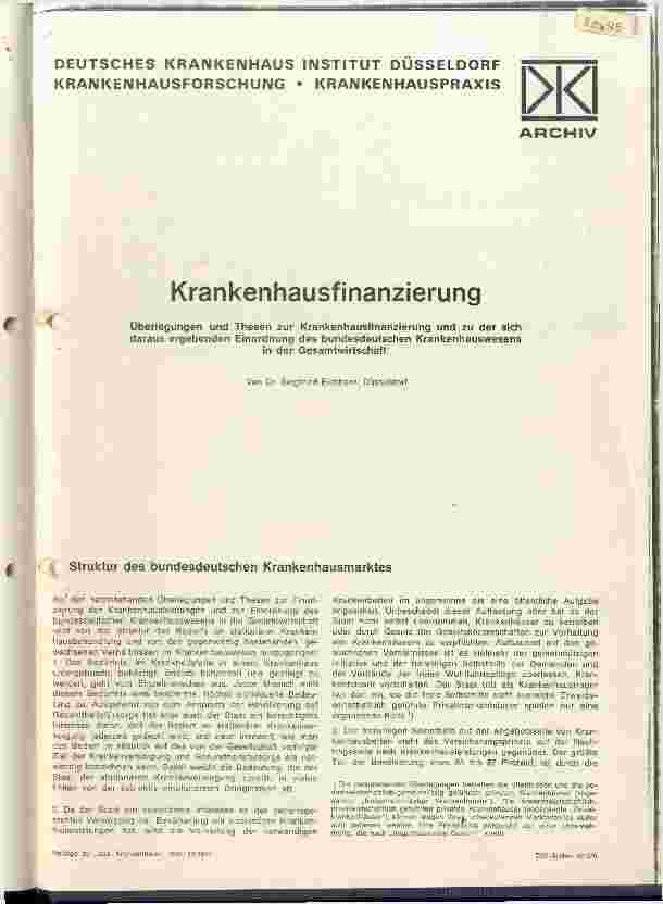 Vorschauseite 1: Krankenhausfinanzierung