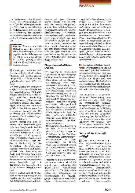 Vorschauseite 4: Qualifizierungsschub in der Psychiatrischen Pflege Pflegewissenschaft