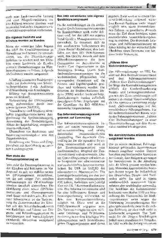 Vorschauseite 3: Markt und Wettbewerb geben den Universitätskliniken eine Zukunft Das Universitätsklinikum Hamburg-Eppendorf wird strategisch neu ausgerichtet