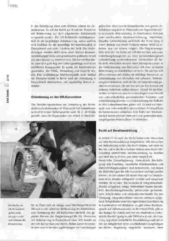 Vorschauseite 2: Inklusion und Teilhabe am Arbeitsleben