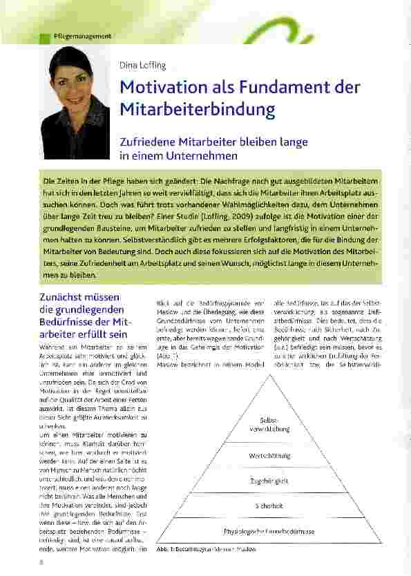 Vorschauseite 1: Motivation als Fundament der Mitarbeiterbindung
