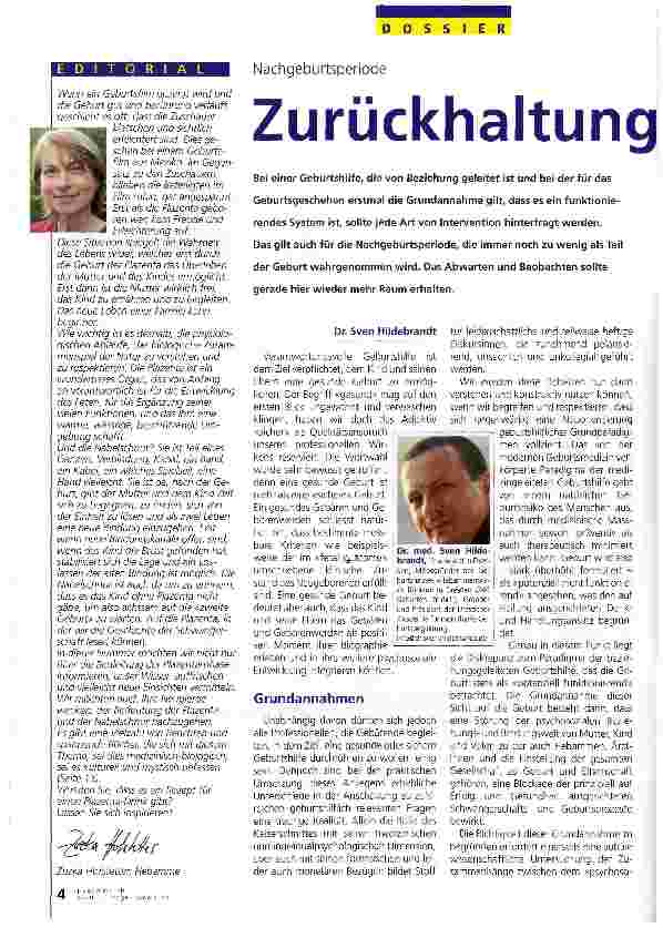 Vorschauseite 1: Zurückhaltung üben