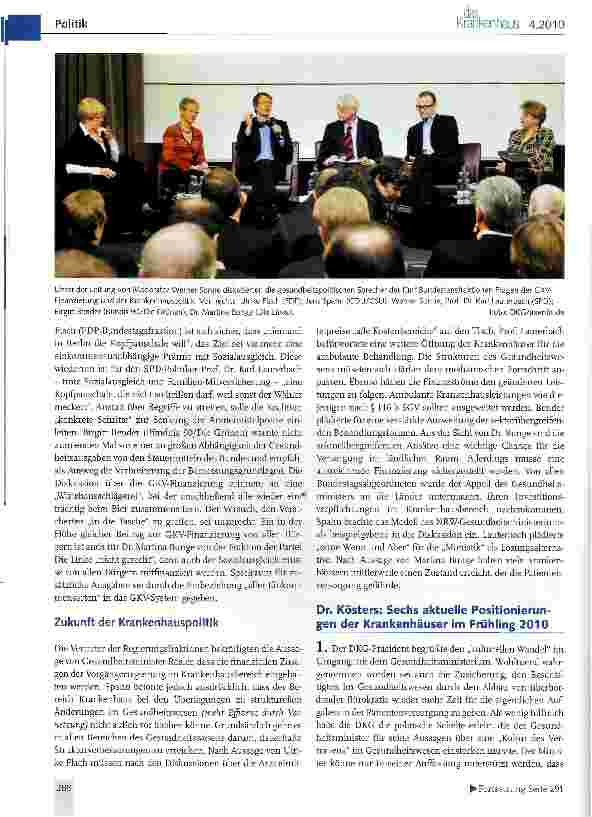 Vorschauseite 4: DKC-Frühlingsempfang 2010: Minister Rösler zeigt Humor und bleibt in der Sache unbeirrt