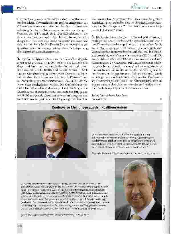 Vorschauseite 6: DKC-Frühlingsempfang 2010: Minister Rösler zeigt Humor und bleibt in der Sache unbeirrt