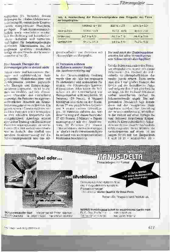 Vorschauseite 2: Die Auswirkungen eines Ausdauertrainingsauf Schmerzsymptomatik und Allgemeinbefindenbei Patienten mit Fibromyalgie