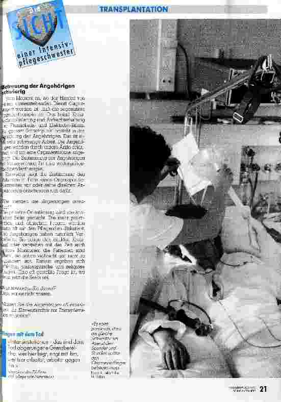 Vorschauseite 2: Wir bleiben emotional auf der Strecke Die Sicht der Intensivpflegeschwester
