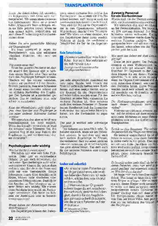 Vorschauseite 3: Wir bleiben emotional auf der Strecke Die Sicht der Intensivpflegeschwester