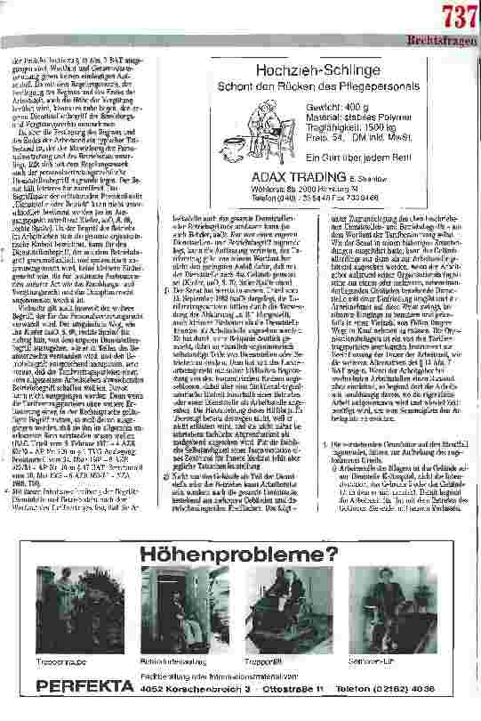 Vorschauseite 4: Beginn und Ende der Arbeitszeit im Heim
