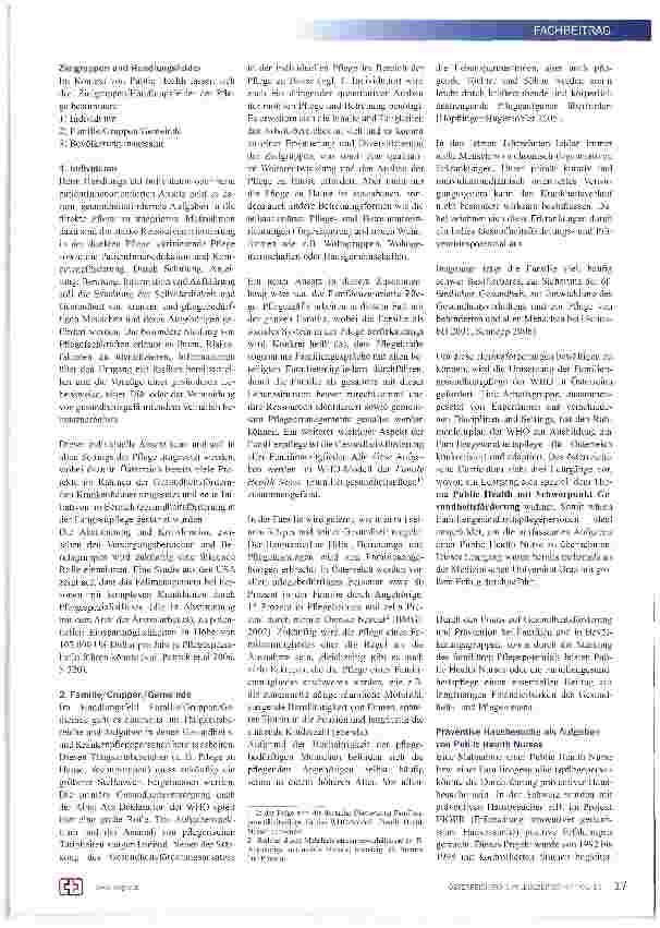 Vorschauseite 3: Public Health als Handlungsfeld für die Pflege