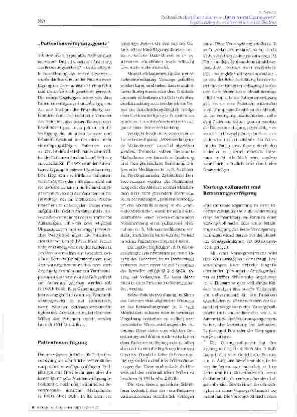 Vorschauseite 2: Rechtssicherheit durch das neue „Patientenverfügungsgesetz