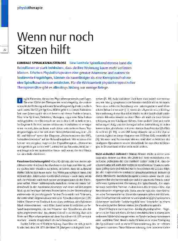 Vorschauseite 1: Wenn nur noch Sitzen hilft