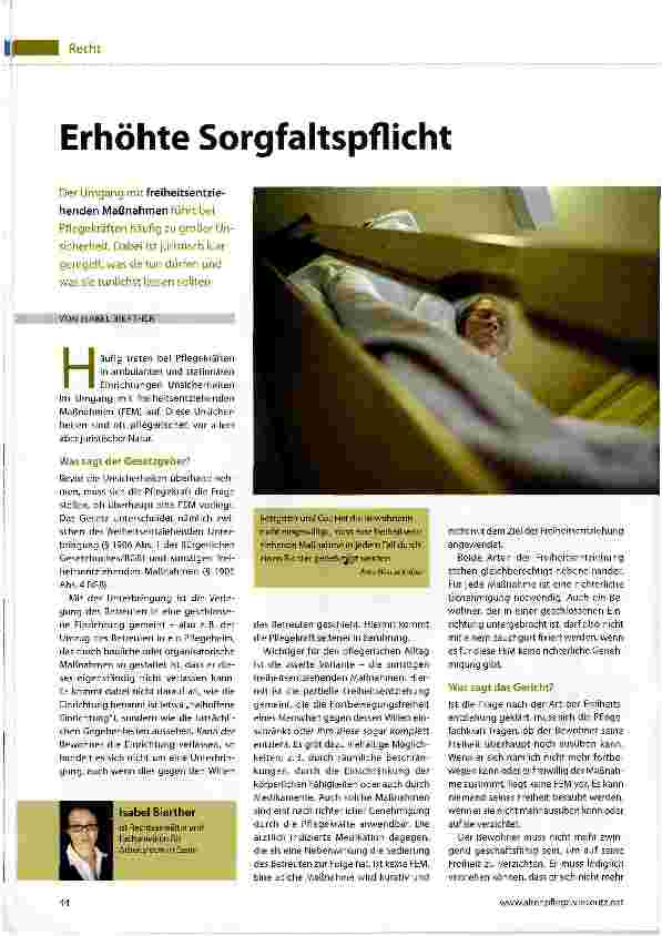 Vorschauseite 1: Erhöhte Sorgfaltspflicht