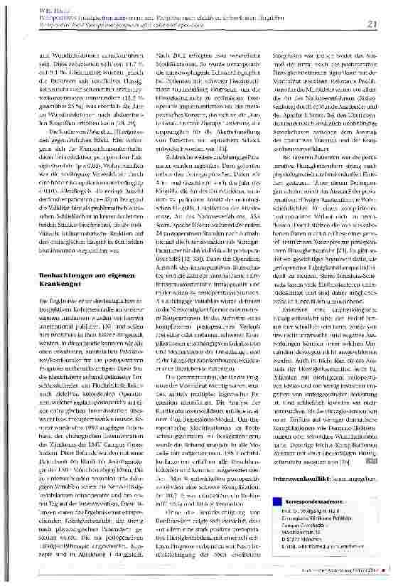 Vorschauseite 4: Perioperatives Flüssigkeitsmanagement und Prognose nach elektiven kolorektalen Eingriffen