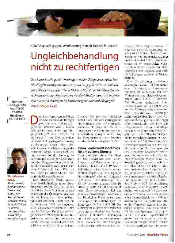Vorschauseite 1: Ungleichbehandlung nicht zu rechtfertigen