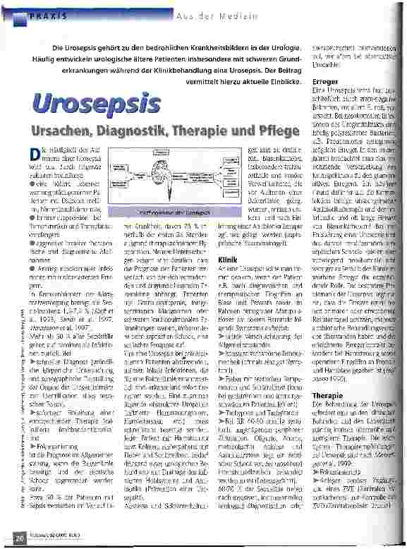 Vorschauseite 1: Urosepsis Ursachen, Diagnostik, Therapie und Pflege