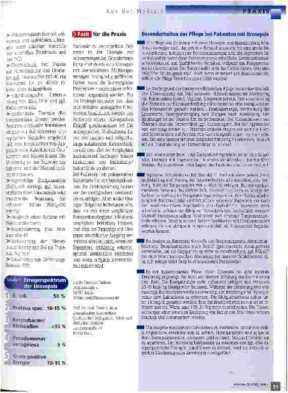 Vorschauseite 2: Urosepsis Ursachen, Diagnostik, Therapie und Pflege