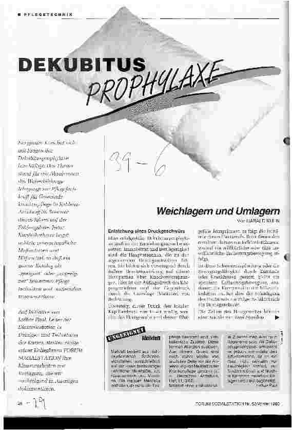 Vorschauseite 1: Weichlagern und Umlagern - Dekubitusprophylaxe
