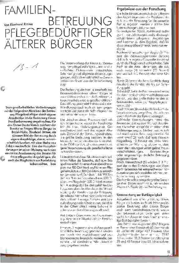 Vorschauseite 1: Familienbetreuung pflegebedürftiger älterer Bürger