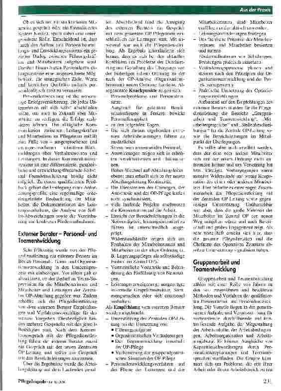 Vorschauseite 3: Qualitätssicherung im Zentral-OP Maßnahmen zur Personalund Teamentwicklung