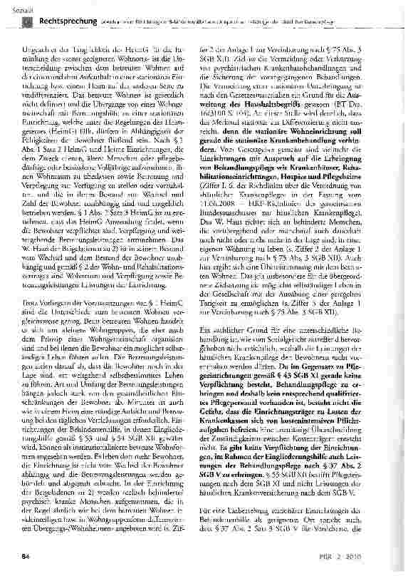 Vorschauseite 4: Bewohner einer Einrichtung der Behindertenhilfe haben Anspruch auf Leistungen der häuslichen Krankenpflege
