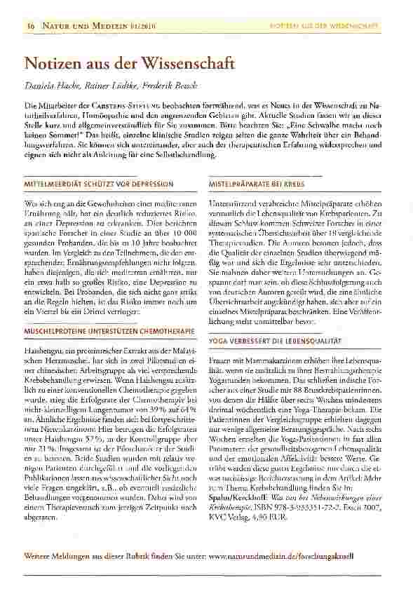 Vorschauseite 1: Notizen aus der Wissenschaft