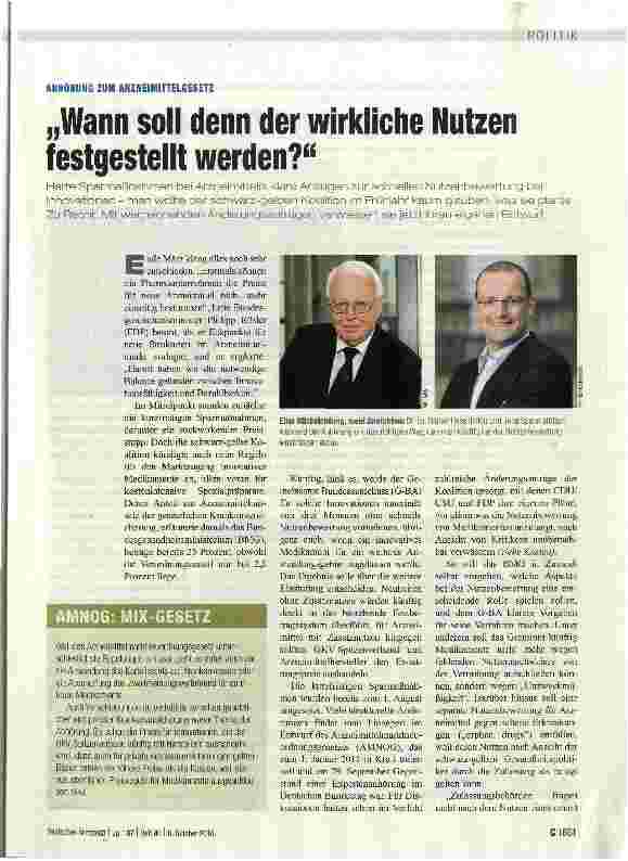 Vorschauseite 1: „Wann soll denn der wirkliche Nutzen festgestellt werden?