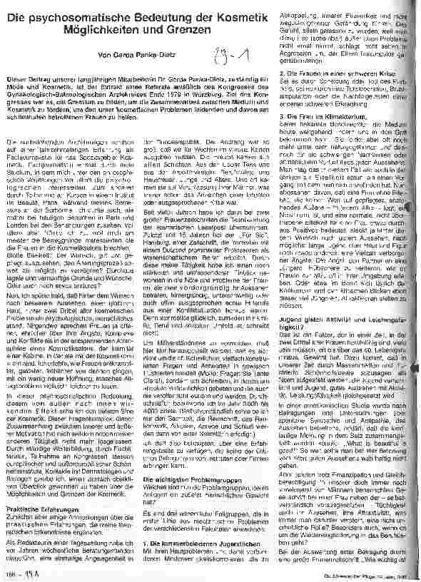 Vorschauseite 1: Die psychosomatische Bedeutung der Kosmetik Möglichkeiten und Grenzen