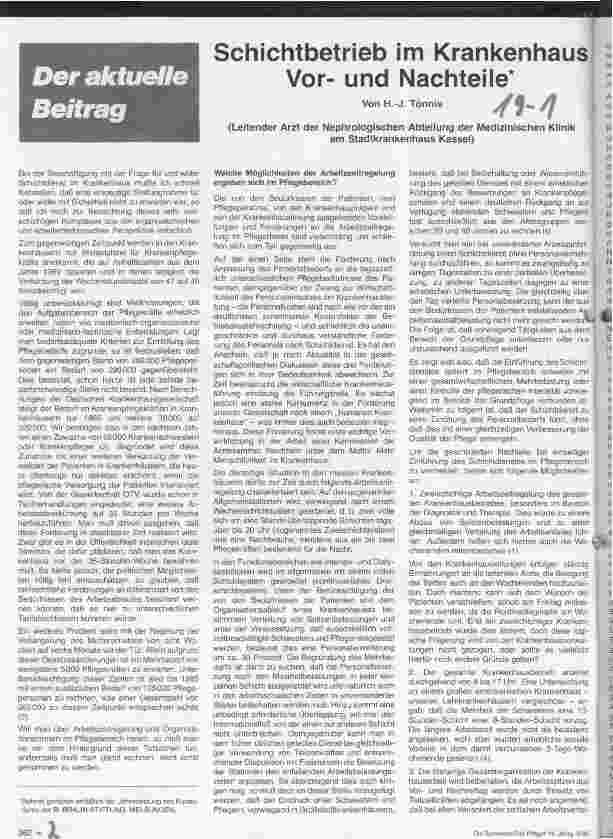Vorschauseite 1: Schichtbetrieb im Krankenhaus Vorund Nachteile