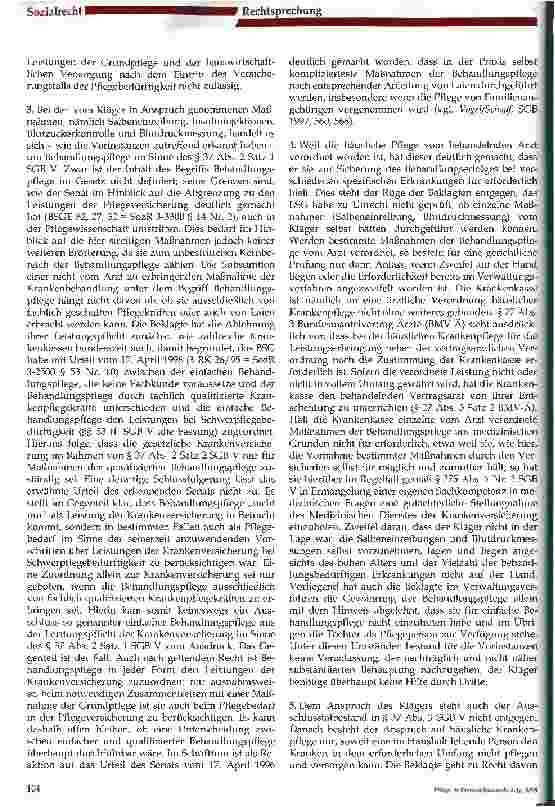 Vorschauseite 3: Zum Leistungsrcht im Rahmen der Behandlungssicherungspflege nach § 37 SGB V