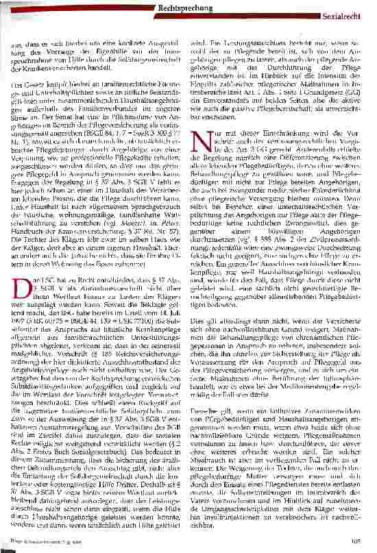 Vorschauseite 4: Zum Leistungsrcht im Rahmen der Behandlungssicherungspflege nach § 37 SGB V