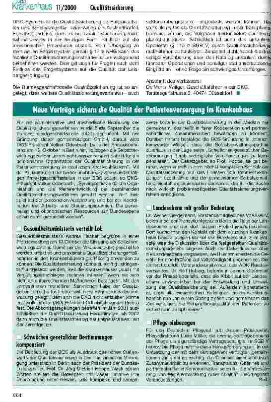 Vorschauseite 3: Qualitätssicherung bei zugelassenen Krankenhäusern