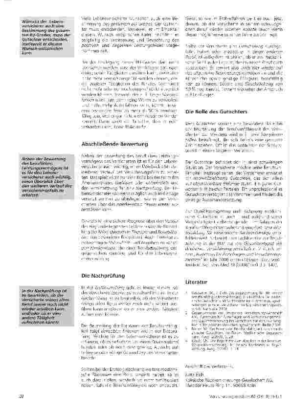 Vorschauseite 4: Begutachtung bei Berufsunfähigkeit -kein Problem oder eine besondere Herausforderung?