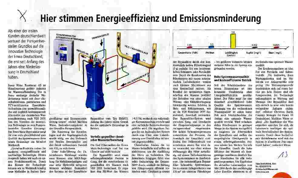 Vorschauseite 1: Hier stimmen Energieeffizienz und Emissionsminderung